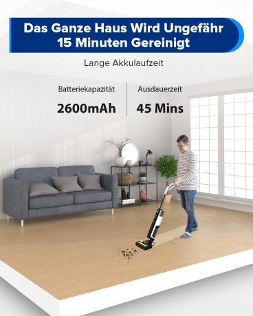 Redkey Redkey Nass-Trocken-Akkusauger W12 SE, 180,00 W, Nass-Trocken-Sauger Staubsauger,Wischmopp, Nass-und Trockensauger Selbstreinigung LED,Leistungsstark leicht leise  Беспроводной пылесос Redkey для сухой и влажной уборки W12 SE, 180,00 Вт, пылесос дл