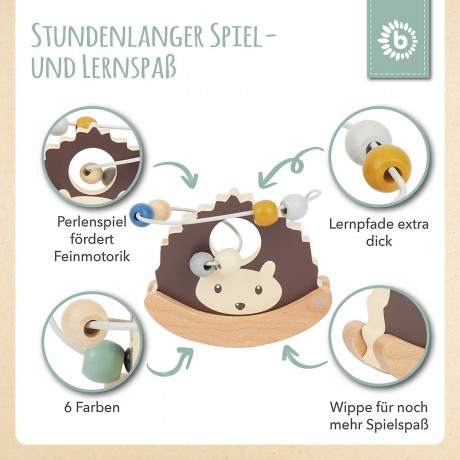 bieco Motorikwurfel Motorikschleife Lernspielzeug Holz Wurfel Motorik Spielzeug Baby Motorikwurfel Куб моторных навыков Кубик двигательных навыков Петля Обучающая игрушка Деревянный куб Двигательные навыки Игрушка Детский куб моторных навыков