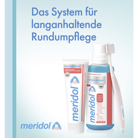 meridol Zahnpasta RUNDUMPFLEGE empfindliches Zahnfleisch & Zahne, Меридол Зубная паста для чувствительных десен и зубов, 75 мл