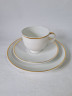 Чайное трио винтажное Schumann Arzberg Bavaria, белый фарфор с золотым кантом, Германия, 1960-1970гг.