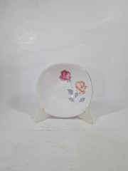 Тарелка винтажная Winterling Roslau Bavaria c розами, квадратная, фарфор, 19 см, Германия, 1960-70гг.