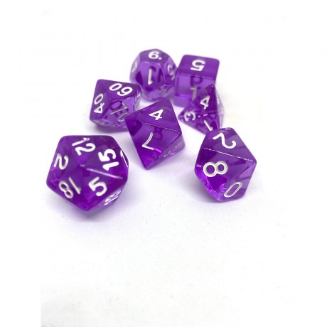 dice4friends 7-tlg. RPG Wurfelset Transparent: Purple 7 шт. RPG Dice Set Прозрачный: Фиолетовый