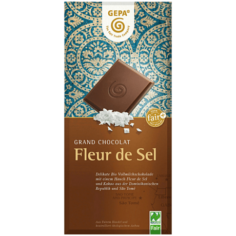Gepa Органический молочный шоколад Флер де Сель 100г