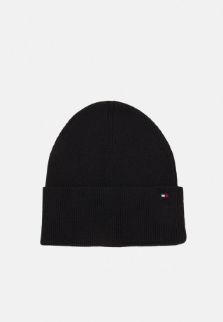 Tommy Hilfiger ESSENTIAL FLAG BEANIE Beanie black ESSENTIAL FLAG BEANIE Шапочка черный