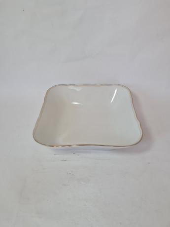 Сервировочное блюдо Bareuther Waldsassen Bavaria, белый фарфор с позолоченным ободком, 22,5 x 21 x 6 см, Германия, 1960-70гг.