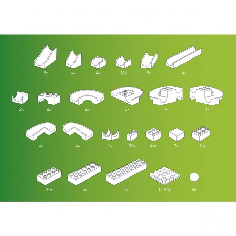 Hubelino 420572 Baukasten Maxi 213 Teile  Дорожка для мячей: макси-конструктор