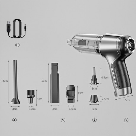 autolock autolock Akku-Handstaubsauger 3 in 1 Handstaubsauger Auto Staubsauger 12/19KPA 120W , Mini Staubsauger Tastatursauger Tischstaubsauger Grau Беспроводной ручной пылесос с автоблокировкой, ручной пылесос 3 в 1, автомобильный пылесос 12/19 кПа, 120 
