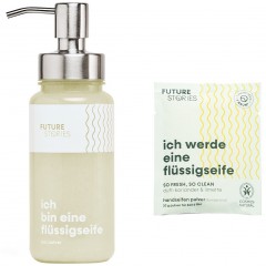 FUTURE STORIES Starterset Flussigseife Pulver Koriander &amp; Limette inkl. Pumpspender  Стартовый набор жидкого мыльного порошка с кориандром и лаймом, включая помпу-дозатор