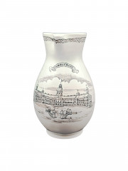 Кувшин винтажный Karlsruhe, ч/б декор, керамика, 21 см, Германия, 1970-80гг.