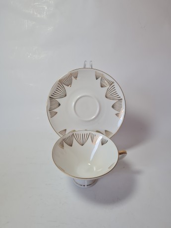Winterling Rosign Чайное трио "Золото на белом",  ручная роспись, Германия, 1960-70гг.