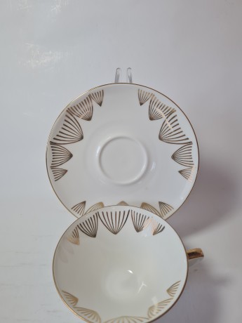 Winterling Rosign Чайное трио "Золото на белом",  ручная роспись, Германия, 1960-70гг.