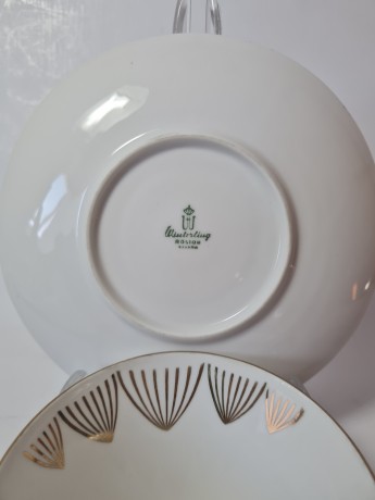 Winterling Rosign Чайное трио "Золото на белом",  ручная роспись, Германия, 1960-70гг.