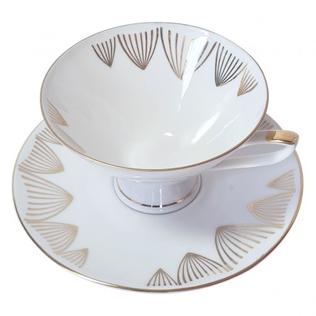 Winterling Rosign Чайное трио "Золото на белом",  ручная роспись, Германия, 1960-70гг.