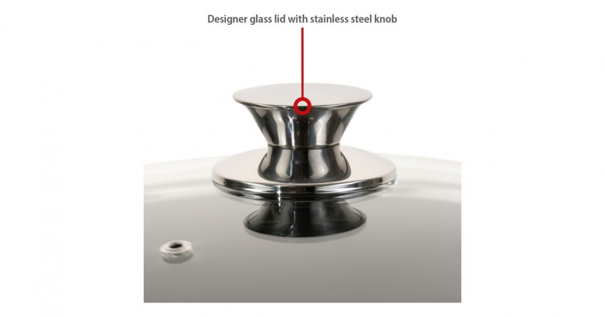 Cerafit Cerafit Plasma Topf O 20cm schwarz/edelstahl, mit Design-Glasdeckel  schwarz/edelstahl Cerafit Plasma Pot O 20см черный/нержавеющая сталь, с дизайнерской стеклянной крышкой