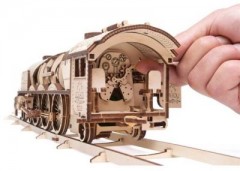 UGEARS Modellbausatz V-EXPRESS DAMPFLOKOMOTIVE mit TENDER Модельный комплект ПАРОВОЗ ЭКСПРЕСС V-EXPRESS с ТЕНДЕРОМ