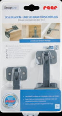 Reer дизайн линия  шкаф двери безопасности для приклеивания или навинчивания, 2 шт