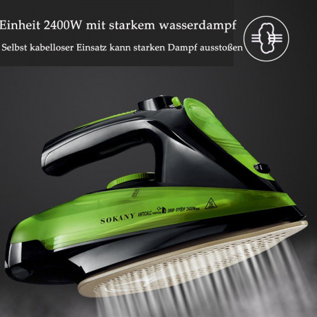 Dedom Dedom Reisebugeleisen Reise-Dampfbugeleisen, Dampfbugeleisen, Antihaft-Bugelsohle, 2400W, drahtlos, 360ML, Lila, Grun Grun Дорожный утюг Dedom, дорожный аровой утюг, паровой утюг, подошва с антипригарным покрытием, 2400 Вт, беспроводной, 360 мл, фио