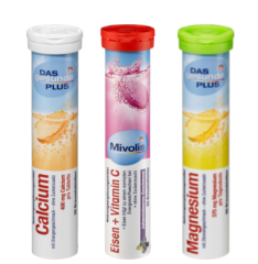 Mivolis Brausetabletten Calcium+Eisen/VitaminC+ Magnesium SET 3x20 St, Миволис НАБОР Шипучие таблетки Кальций+Железо/Витамин C+ Магний, 3х20 шт