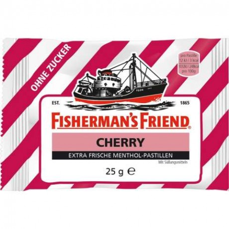 Fisherman's Friend Cherry Фишерманс Френд Конфеты Вишня без сахара, Коробка 24 шт. x 25 г