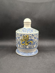 Фляга для вина винтажная с пробкой Ulmer Keramik &quot;S Vini Rect&quot;, с изображением гербового льва, керамика, 0.7 л, 19 х 12 см, Германия, 1960-70гг.