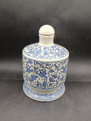 Фляга для вина винтажная с пробкой Ulmer Keramik &quot;S Vini Rect&quot;, с изображением гербового льва, керамика, 0.7 л, 19 х 12 см, Германия, 1960-70гг.