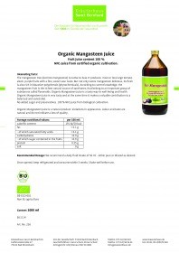 Krauterhaus Sanct Bernhardt Orangic Mangosteen Juice, 1 литр