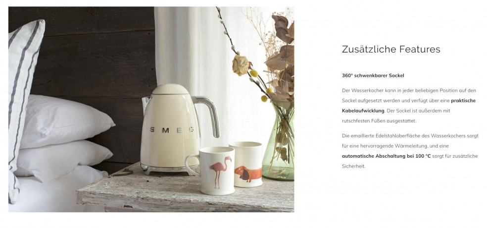 SMEG SMEG Wasserkocher SMEG Wasserkocher Edelstahl 1,7 L Fassung, 2400 W, Wasser Kocher, 2400,00 W, 360° Basis, BPA- Frei, elektrischer Чайник SMEG Чайник SMEG, нержавеющая сталь, емкость 1,7 л, 2400 Вт, водоварка, 2400,00 Вт, основание 360°, без BPA, эл