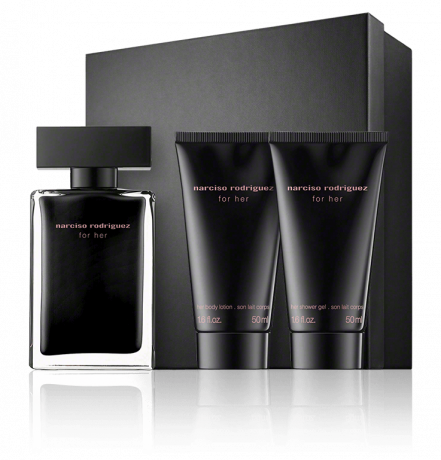 Narciso Rodriguez (Нарциссо Родригес) for her Eau de Toilette Туалетная вода Spray Спрей, Geschenkset Подарочный набор: Eau de Toilette Туалетная вода Spray Спрей 50 мл + Body Lotion Лосьон для тела 50 мл + Shower Gel Гель для душа 50 мл / 1 шт.