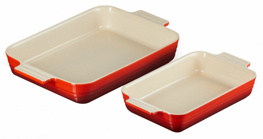 Le Creuset LE CREUSET Auflaufform 2er Set KLASSIK rot LE CREUSET набор форм для запекания, 2 шт. CLASSIC