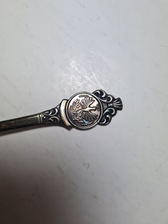 Origo per Cinerem Ложка для сахара с изображением орла, посеребренная нержавеющая сталь 18/10, 14см, Германия, 1950-60гг.