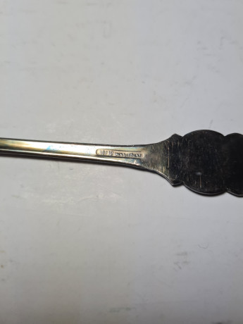 Origo per Cinerem Ложка для сахара с изображением орла, посеребренная нержавеющая сталь 18/10, 14см, Германия, 1950-60гг.