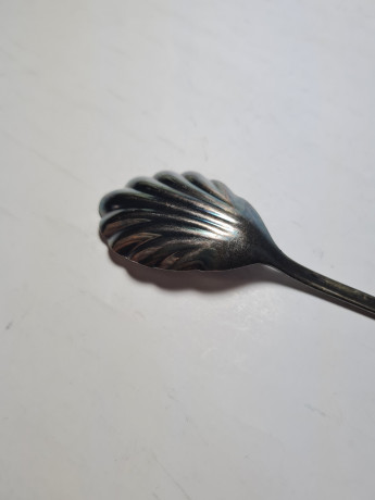 Origo per Cinerem Ложка для сахара с изображением орла, посеребренная нержавеющая сталь 18/10, 14см, Германия, 1950-60гг.