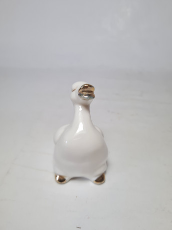 Santa Rufina im Still  Белая фарфоровая фигурка "Гусь с золотым клювом", 7 x 6 см, Германия, 1960-70гг.