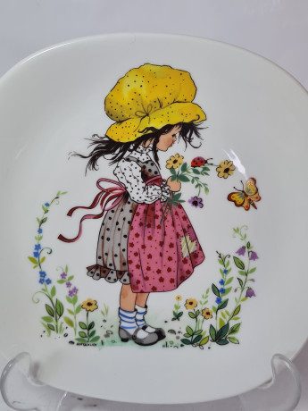Тарелка декоративная винтажная Schirnding Bavaria, детская тематика, квадратная, фарфор, Германия, 1970-80гг.
