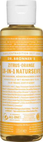 Dr.Bronner's (Доктор Броннерс) 18-IN-1 Naturseife Органическое мыло Zitrus-Orange, 120 мл