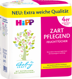 Hipp Babysanft Feuchttücher Zart Pflegend, Влажные салфетки Средство для ухода, 4x56 stück, 224 шт