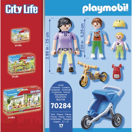 PLAYMOBIL PLAYMOBIL 3er Set: 70283 Kinder mit Verkleidungskiste + 70284 Mama mit Kindern + 4686 Erster Schultag Набор PLAYMOBIL из 3 штук: 70283 детей с коробкой для переодевания + 70284 мама с детьми + 4686 первый день в школе