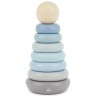 bieco Baby Stapelturm Holz Baustein Pastell 19cm Motorik Steckspiel ab 1 Steckpyramide Stapelspielzeug Детская башня для штабелирования