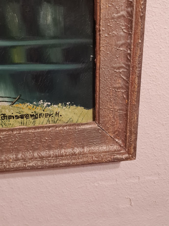 Картина винтажная "Горный пейзаж", масло, в раме, 73.5 х 80 см, Германия, 1980-90гг.