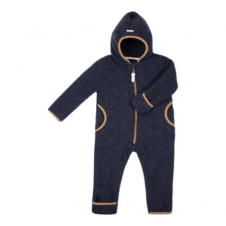 pure pure by BAUER Fleece-Overall mit Kapuze und Klappbundchen aus Merinowolle Флисовый комбинезон с капюшоном и манжетами с клапанами из мериносовой шерсти