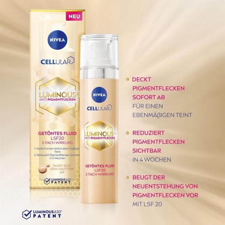Nivea Cellular Luminous630 Anti-Pigmentflecken Getontes Fluid  Cellular Luminous630 Тонирующий флюид против пигментных пятен