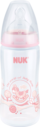 Nuk + PP-Бутылка Rose Розовая Силиконовая Бутылдочка Кормления, 300ml, 1 шт