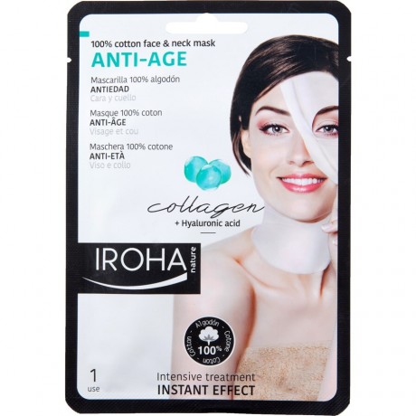 Iroha Anti Aging 100 % Cotton Face & Neck Mask  Антивозрастная маска для лица и шеи из 100% хлопка