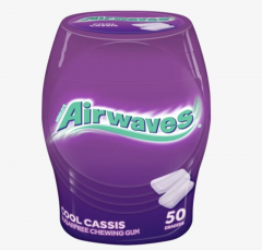Airwaves Kaugummi, Cool Cassis, zuckerfrei, 50 St Жевательная резинка с ментолом и черной смородиной без сахара 50 шт.