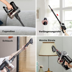 HCBOO HCBOO Akku-Hand-und Stielstaubsauger, 180,00 W, Beutellos, 25000Pa Starke Saugleistung 180W Freistehender Akkusauger bis up 40Min Беспроводной ручной и стержневой пылесос HCBOO, 180,00 Вт, без мешка, сильная мощность всасывания 25 000 Па. Отдельно