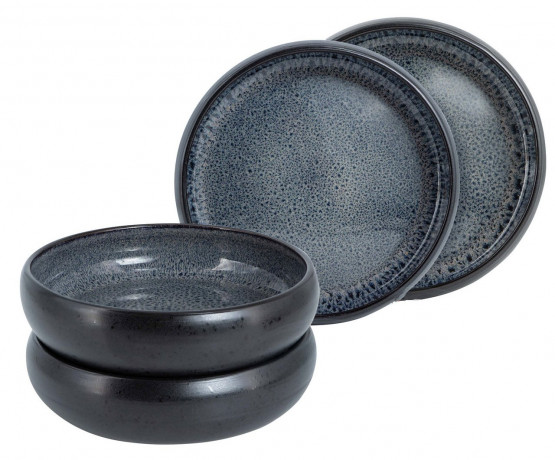 Moritz & Moritz Moritz & Moritz Suppenteller 4-tlg. REACTIV grau Суповые тарелки Moritz &amp; Moritz 4 шт. РЕАКТИВНЫЙ