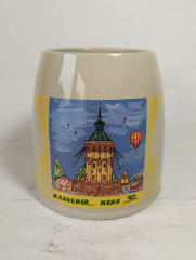Немецкие пивные кружки винтажные Eichbaum Ureich &quot;Мангеймерская ярмарка'92&quot;, растал, керамика, 4 шт., 0.5 л, 14 см, 1992 год.