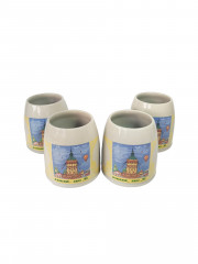 Немецкие пивные кружки винтажные Eichbaum Ureich &quot;Мангеймерская ярмарка'92&quot;, растал, керамика, 4 шт., 0.5 л, 14 см, 1992 год.