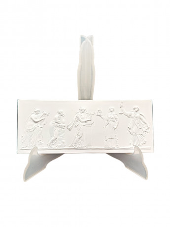 Панно-барельеф винтажное "Пять муз" (по мотивам Джозайи Веджвуда 1780 г.), керамика, 20.5 х 8 см, Германия, 1960-70гг.