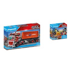 PLAYMOBIL 2er Set: 70771 LKW mit Anhanger + 70775 Zollkontrolle Набор из 2 предметов: 70771 Грузовик с прицепом + 70775 Таможенный контроль